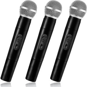 Zddaoole 3 Pcs Kids Microphone Toy,Plastic Fake Microphone Pretend Play Toy Black Stage Mics Toys for Halloween Christmas Karaoke Costume Party Favors