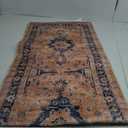 Washable 2x6 Hallway Runner Rug: Vintage Water Resistant Kitchen Entryway Rug Ultra Soft Living Room Bedroom Carpet Thin Non Slip Indoor Floor Mat for Bathroom Laundry (2 X 6,Orange)