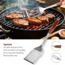 FJNATINH Heavy-Duty Grilling Accessories Rose Wooden BBQ Grilling Tools Set,Outdoor Grill Set with Spatula, Fork, Brush & Tongs,Essential Accessories for Barbecue & Grill. Ideal Gift for Men