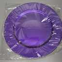 50 Pcs Purple Charger Plates Bulk, 13" Round Beaded Plate Chargers for Dinner Plates, Decorative Dinner Chargers Plastic Table Chargers for Wedding Holiday Party Baby Shower Event Decoration (Purple)