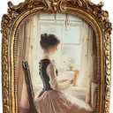 Antique 3.5X5.5 Picture Frame Vintage Designs with Resin and HD Glass, Table Top Display and Wall Hanging Home Decor (Golden Arch)