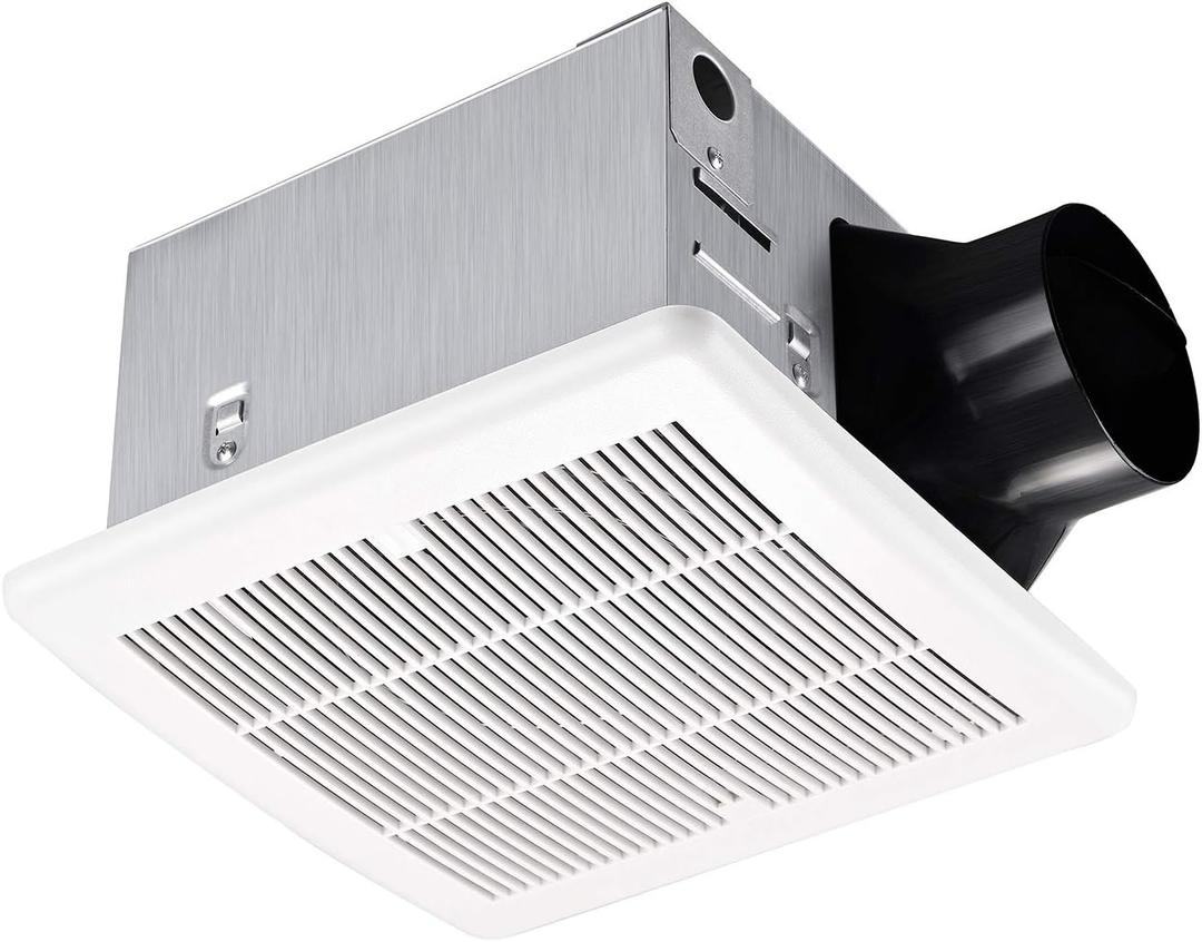 Tech Drive Bathroom fan 110 CFM, 1.5Sone No Attic access Needed Installation,Very Quiet Bath Ventilation and Exhaust Fan, Ceiling Mounted Fan,White Plastic Grille