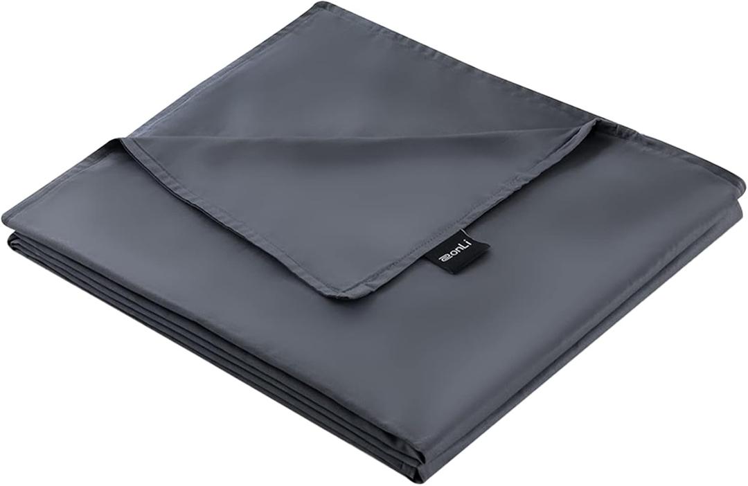 ZonLi Duvet Cover for Weighted Blanket (Grey, 48'' x 72''), Breathable Soft Duvet Cover Queen Size Removable Cooling Comforter Cover for All Season
