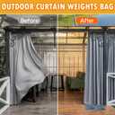 10 Set Outdoor Curtain Weights Upgraded 30 oz High Weighted Sand Bags with 30 Metal Clips for Gazebo Patio Tent Tablecloth 7.5"*8.7" Blue