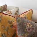 JUSPURBET Boho Floral Pillow Covers 16x24 Inch Set of 2 Chenille Lumbar Throw Pillow Covers with Piping for Couch Bed Soft Textured Cushion Cases for Farmhouse Rustic Decor,Gray