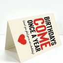 2 x Funny Birthday Card, Humorous Birthday Gift for Him or Her, Blank Inside, with Red Envelope and Gold Seal Sticker