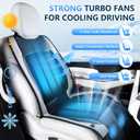 Upgraded Cooling Car Seat Cover Front Seat with Blowing&Suction, 12V-24V Ventilated Car Seat Cushion with 2 Turbo Fans, 3-Speed Adjustable Universal Fit Breathable Car Cushion for Summer Driving-Gray