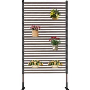 Outdoor Privacy Screen Fence with Stand 3FT x 6FT, Freestanding Privacy Fence Panels for Outside, No Dig Fence for Air Conditioner, Trash Can, AC Unit, Patio Lattice Fence Trellis Brown