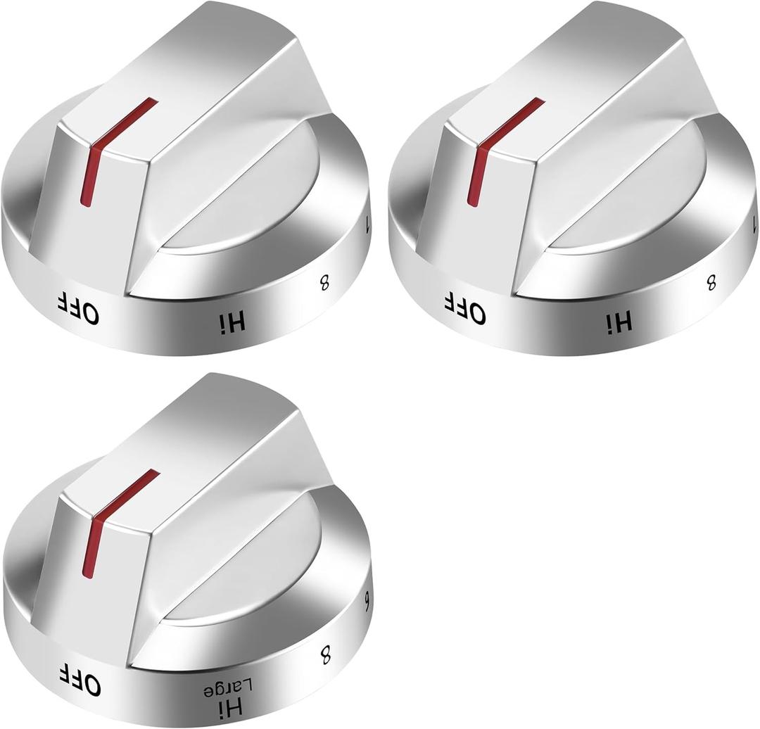 AMI PARTS NE63T8111SS NE63T8311SS NE63BG8315SS for Samsung Electric Stove Knob Replacement Knobs for -DG94-03500V DG94-03500W DG94-03500A/Z (3PCS Silver)