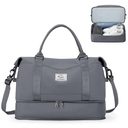 Spirit Travel Duffel - 18x14x8 Inches Weekender Overnight Bag with Shoes Compartment, Trolley Sleeve & Carry On for Airplanes, Sport Tote Gym Bag - Grey