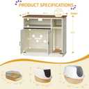 Hzuaneri Cat Litter Box Enclosure, Hidden Litter Box Furniture with Storage, Wooden Cat Cabinet with Scratch Pad, Farmhouse Cats House, TV Stand End Table, Rustic Brown and White CB87514X
