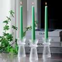 VOHO Clear Ribbed Taper Candle Holders Set of 3, Minimalist Style Glass Candle Holder for Candlesticks and Tealight Candles, Classy Candlestick Holders for Bridal Shower Wedding Decor/Birthday/Holiday