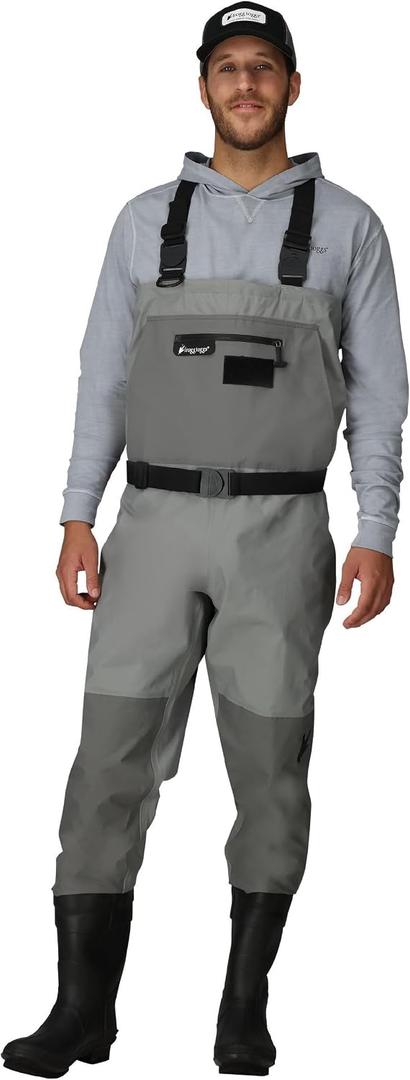 FROGG TOGGS Men's Hellbender Pro Bootfoot Fishing Chest Wader (Brown, L)