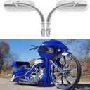 Chrome motorcycle 8mm 10mm Sportster Mirrors for Harley Road King Street Electra Glide Road Glide Dyna Softail Rearview 1982-2018 2019 2020 (Chrome#2)