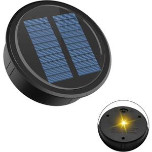 Solar Light Replacement Top(Top Size 4.05 inches, Bottom Size 3.58 inches), Warm LED Light Waterproof Replacement Solar Light Parts for Outdoor DIY Lanterns