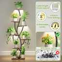 EVAWOO Plant Stand Indoor with Grow Lights - 58" Corner Plant Shelf Indoor, 7 Tiered Tall Lighted Plant Stand for Indoor Multiple Plants, Flower Stands Display Rack Holder for House, Patio, Black