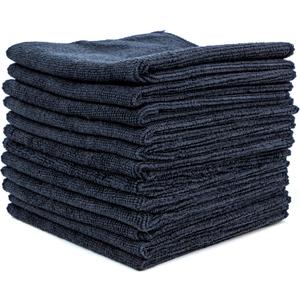 Best Magic Microfiber Cloth - Professional Series Cleaning Towels for Home, Kitchen, Bath, TV, Glass, Auto, Non-Abrasive, Ultra Absorbent, Streak-Free, Reusable, Washable, Wet/Dry - 12"x12" (Black)