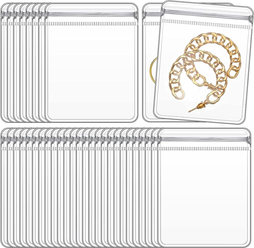 GSXRB PVC Anti Tarnish Jewelry Bags,Jewelry Bags Clear Plastic. Jewelry Pouch for Jewelry Rings and Earrings (100 pcs3.14x4.72 inches)