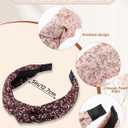 CHLINS 4 Pack Women's Fashion Headbands - Non-Slip Knotted Wide Headbands with Pearl Accents for Yoga, Workout, Daily Styling & Gifts (Multi-Color Set)