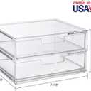 STORi Chloe Space-Saving Clear Drawer Organizer (4 Wide Drawers) Sort Office, Kitchen, Beauty Supplies, Makeup, Pens, Jewelry, Stationary, Made in USA