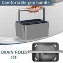 BYUNER Portable Shower Caddy Dorm: Compact Bathroom Caddy Organizer with Handle & Adjustable Dividers, Hard Plastic Shower Basket Storage Tote for Toiletry, College Dorm Room Essentials for Men Gray