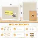 DOLLAR BOSS Bulletin Boards with Linen 1-Pack 16''X 12'' Double-Sided Cork Board for Walls Wood Framed Bulletin Boards, Small Pin Board for Home Kitchen Office Decorative Hanging 10 Pushpins (White)