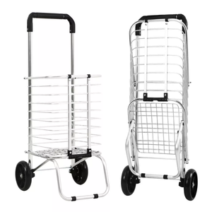 Multifunction Portable Hand Trucks,Trolleyshopping Trolley Aluminum Alloy Antirust Foldable Shopping Cart Trolley Old Man Dual Use, Load 35 Kg, 8 Styles,G