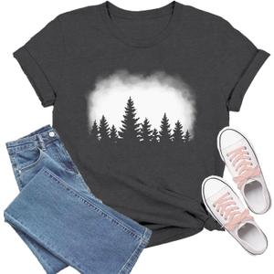Hiking Shirts Women Nature T-Shirt Outdoor Camping Tee Tops (Gray, M)