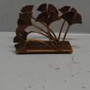 OwlGift Modern Ginkgo Leaves Design Napkin Holder for Tables, Metal Paper Napkin Storage for Kitchen, Stylish Paper Towel Dispenser, Mail Letter Sorter Rack, Document File Organizer  Bronze
