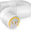 Angooni Universal Air Conditioner Exhaust Vent Hose - 5.1 inch Diameter, 80" Length, Clockwise Thread AC Hose Replacement for Honeywell, Whynter, Frigidaire, LG, Delonghi Toshiba, Delonghi, JHS