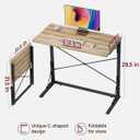 Vantic 31.5" Folding Desk, Foldable TV Tray Table for Eating on Couch, Extra Large TV Dinner Trays, Portable Fold Computer Writing Desk Table for Home Office, Greige