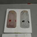 Set of 2 Valentine's Day Cute Glass Can Cup with Lid and Straw Heart XO Pink and White Aesthetic Icon Juice Glass Iced Coffee Cups Tumbler Gift for Girlfriend Wife Best Friend Lover