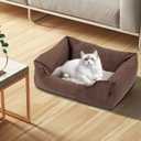 Dog Bed for Small and Mini Medium Dog,Cat Beds for Indoor Cats,Pet Bed for Puppy (Brown, Small)