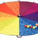 B. toys  Woo  Hue Parachute!  Sports Outdoors  Play Parachute with 15 Colorful Balls  12 Handles  8ft Wind Tent  Outdoor Games  Rainbow Colors  3+ Years
