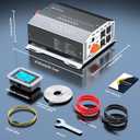 1500W Pure Sine Wave Inverter 12V DC to 110V/120V AC Converter, 3000W Peak, LCD Remote Control, 4 AC Outlets, USB & Type-C for RV, Truck, Camping, Off-Grid Solar, Emergency Power