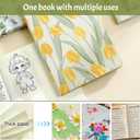 A5 Lined Fabric Notebook  200 Pages, 120GSM, Embossed Cover, Thick Daolin Paper, No Ink Bleed (tulip)