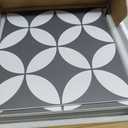 INNO STICKERS 16-Sheet Peel and Stick Floor and Wall Tile for Bathroom Kitchen Shower, 9" x 9" Gray Coin SPC Self-Adhesive Vinyl Flooring, Patterned Groutable Backsplash Tile, Cover 9.12 Sq Ft.