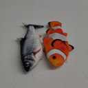 Interactive Cat Toys Flopping Fish with Catnip, Moving Cat Toys for Indoor Cats 2Pack, 11" Electric Automatic Kitten Kicker Exercise Toy, Wiggle SilverVine Floppy Fish for Small Dogs, Kitten