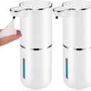 1 Pack Automatic Soap Dispensers,13.4oz/380ml USB Touchless Automatic Foaming Soap Dispenser,Rechargeabled Wall Mounted Smart Soap Dispenser for Bathroom Kitchen Dish Soap (White)