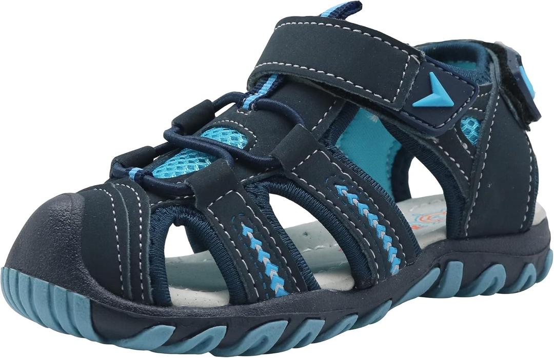 Apakowa Kid's Boy's Girl's Soft Sole Close Toe Sport Beach Sandals (Toddler/Little Kid) (3 Little Kid, Blue)