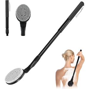 Gobiteli Back Scrubber for Shower,25" Long Handle Shower Brush for Body Exfoliator and Deep Clean,Back Scrubber for Shower for Men,Women and Elderly