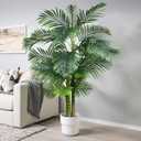 2 Pack Artificial Areca Palm Tree Plant, 6 Feet Fake Palm Tree for Indoor Outdoor Modern Decoration Faux Dypsis Lutescens Plants in Pot for Home Office Decor