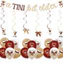 Espresso Martini Birthday Decor, Glitter Banner Hanging Swirl Decoration Balloon for A Tiny Bit Older Birthday Decoration Martini Bachelorette Bridal Shower Tiny Bar Party Supplies Brown