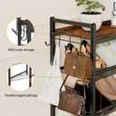 5 Tier Shoe Rack, Shoe Rack for Entryway with Hook, Shoe Organizer with Adjustable Mesh Shelves, Metal Shoe Storage, Closet, Bedroom Living Room Garage