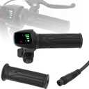 1 Pair Electric Scooter Throttle Grip, 48V Twist-Throttle Handle with Display, 6Pin Waterproof Interface Key Lock Start Button for E-Bike Scooter Tricycle 7/8" 22MM Handlebar Electric Scooter Throttle Grip Speed Controller Grip