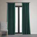 HPD Half Price Drapes Signature Velvet Thermal Blackout Curtains for Living Room 84 Inch Long (1 Panel) Rod Pocket Insulated Blackout Curtains for Bedroom Window Curtains, 50W x 84L, Blackforest Green