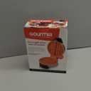 Gourmia Belgian Waffle Maker – Compact Design with Upright Storage, Adjustable Browning, and Easy-Clean Nonstick Ceramic Plates, Stainless Steel