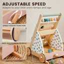Tiny Land Wooden Baby Walker with Activity Center, Montessori Push Walker