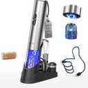 CIRCLE JOY Electric Wine Opener 7-in-1 Stainless Steel Rechargeable Electric Wine Bottle Opener Gift Set with Automatic Vacuum Pump, Foil Cutter, Wine Pourer, 2 Vacuum Stoppers & Charging Station