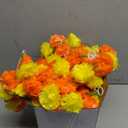 5 Piece Artificial Marigold Flower Garland Traditional Indian Wedding Party Pooja Diwali Christmas Theme Decorations - 5 Feet Long (Light Orange with Yellow)